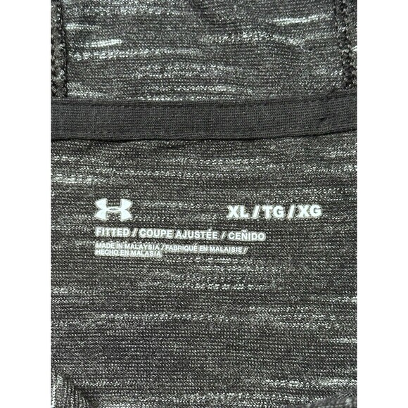 Under Armour Hoodie Shirt Men XL Gray Black Short Sleeve Fitted Lightweight - Picture 5 of 7